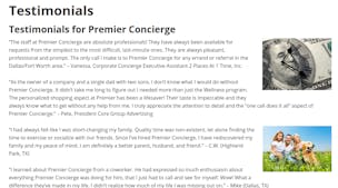 Premier Concierge video/presentation/materials