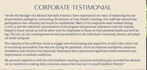 Luxe Health Coaching video/presentation/materials